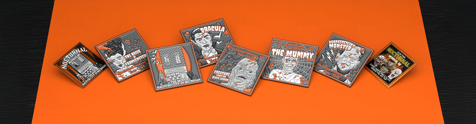 Nocturnal Monroe Turns Anniversaries Into Art with Custom Pins